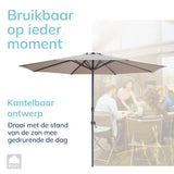 Kopu® Sevilla Parasol Rechthoek 200x300 cm met Hoes - Balkonparasol Taupe