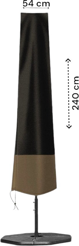 Parasolhoes - Zwart-Bruin - 240 cm x 55 cm - Parasolhoes Staande Parasol - Max. 3.5 meter