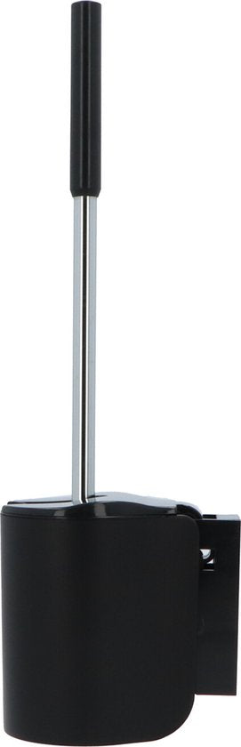 4bathroomz® Dichte Toiletborstel met Wandhouder - Automatische Zwarte Wc borstel