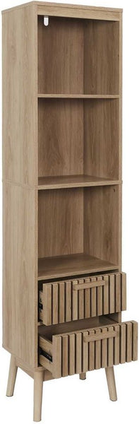 Badkamerkast Klaus - Kolomkast Hoog met Panelen design 30x40x160 cm - Bruin