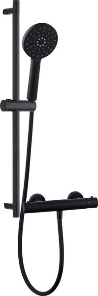 Luzzo® Flower Black Doucheset Thermostaatkraan met Glijstang - Zwart