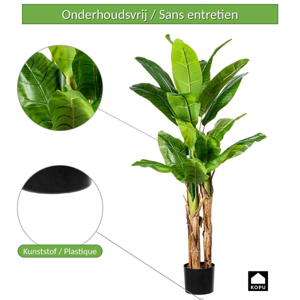 Kopu Kunstplant Bananenplant 150 cm met 21 Bladeren - Nepplant
