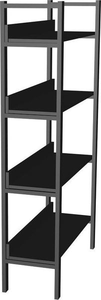 4livingz Retro Boekenkast met 4 planken 30x80x144 cm - Zwart/Bruin