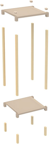 Fixwood 2-Tier Plantenstandaard – Set van 2 Bloemenrekken – Houten Bloemenstandaard voor Binnen & Buiten – Decoratieve Plantentafel – 40 & 50 cm Hoog – Beige-Natuur