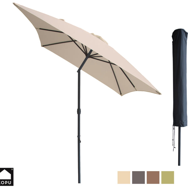 Kopu® Sevilla Parasol Rechthoek 200x300 cm met Hoes - Balkonparasol Creme