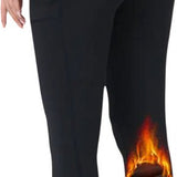 SparkNine Softfleece legging - met zakken - M - zwart - fleecegevoerd - billift - warme broek - super zacht & comfortabel