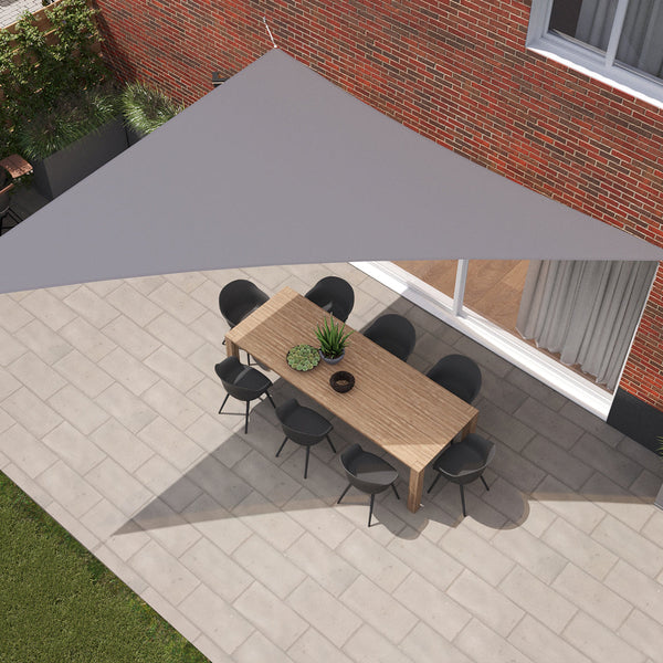 Kopu® Schaduwdoek Driehoek 5x6x7,8 mtr 230 grams Waterdicht - Grijs