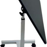 Laptoptafel op Wieltjes - 60 x 40 cm - In Hoogte Verstelbaar - Zwart - Wit - Ontbijttafel op Wielen - Bedtafel