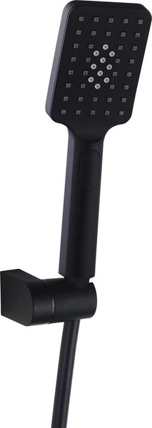 Luzzo® Square Complete Hand Doucheset Waterbesparend - Douchekop, slang en Wandhouder - Zwart