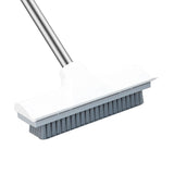Schrobber 2 in 1 - Trekker douche - Schrobbezem - Luiwagen - Trekker - Schuurborstel - Badkamer borstel vloertrekker met steel schrobborstel - Bezem - vloerwisser badkamer - Schrobborstel Met telescopische steel