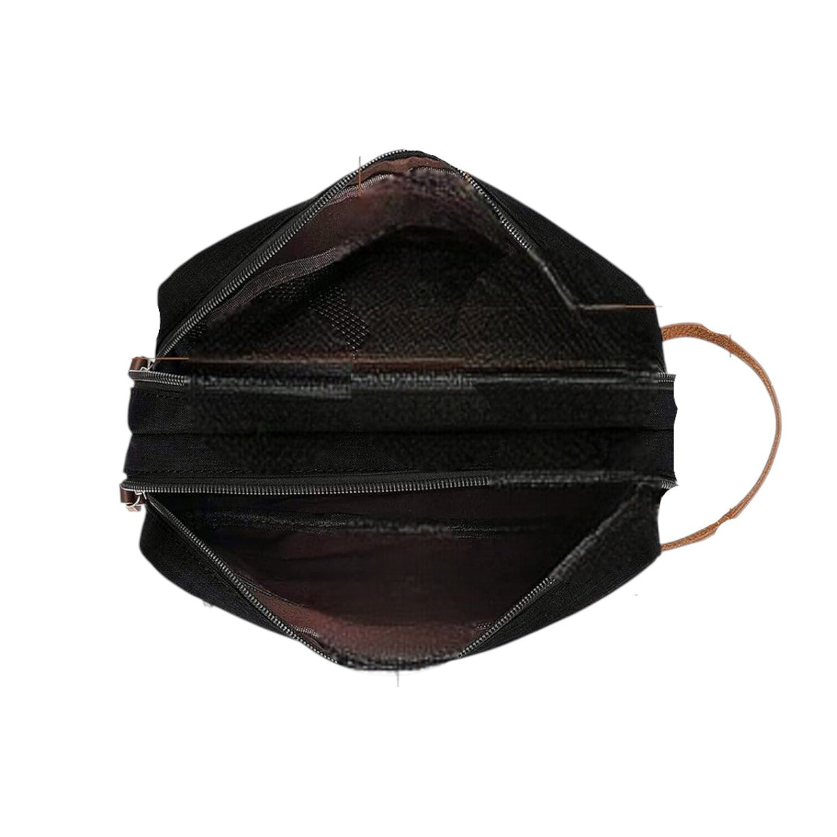 Luxe Toilettas Heren & Dames – Dubbel Compartiment – Waterafstotende Reistas – Zwarte Toilettas met Leren Details – Grote Washbag – Ideaal voor Vakantie & Sportschool – FLOKOO