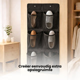 Schoenenkast Hangend - Schoenenzak 6 vakken - Opbergen van Schoenen aan Deur - Schoenenzak Zwart - Oplossing voor rondslingerende schoenen - Hoogwaardige Schoenenkast