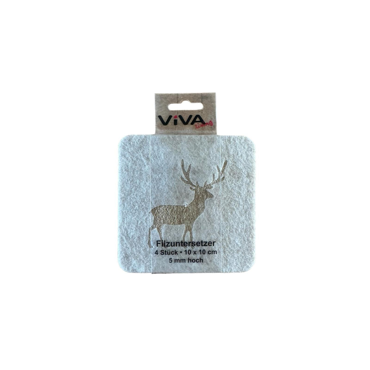 Onderzetters - Beige met Eland - 4 stuks - Vilt - Dubbelzijdig - Tafelbeschermer - Onderzetters voor Glazen