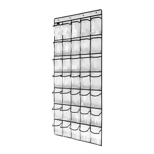 Schoenenkast Hangend - Schoenenzak 35 vakken - Opbergen van Schoenen aan Deur - Schoenenzak Wit/Zwart - Oplossing voor rondslingerende schoenen - Hoogwaardige Schoenenkast