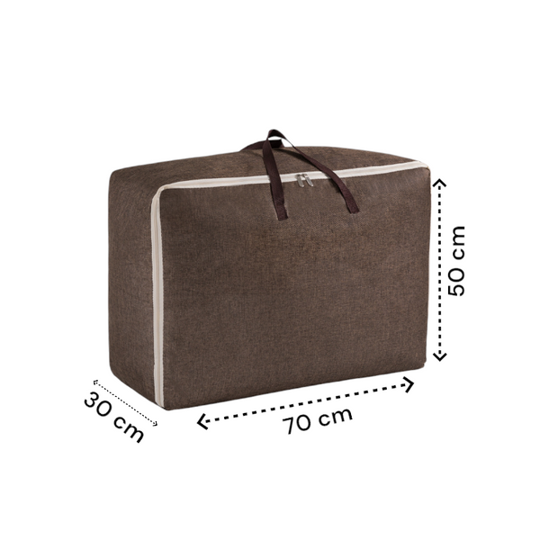 Opbergzak XXL Dekbed - Bruin - 70 x 50 x 30 cm - Opbergtas voor Dekbed en Kleding - Kledingzak XXL