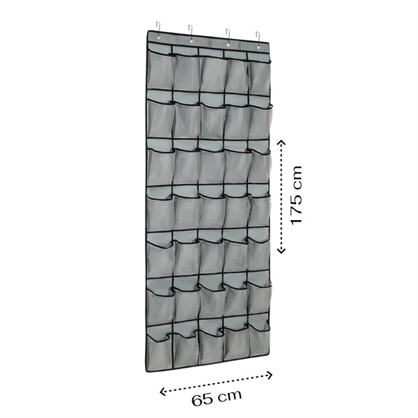 Schoenenkast Hangend - Schoenenzak 35 vakken - Opbergen van Schoenen aan Deur - Schoenenzak Grijs - Oplossing voor rondslingerende schoenen - Hoogwaardige Schoenenkast