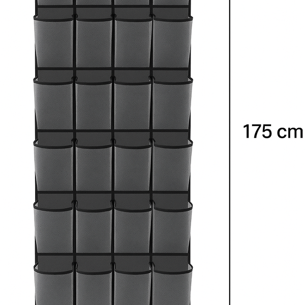 Schoenenkast Hangend - Schoenenzak 30 vakken - Opbergen van Schoenen aan Deur - Schoenenzak Zwart - Oplossing voor rondslingerende schoenen - Hoogwaardige Schoenenkast