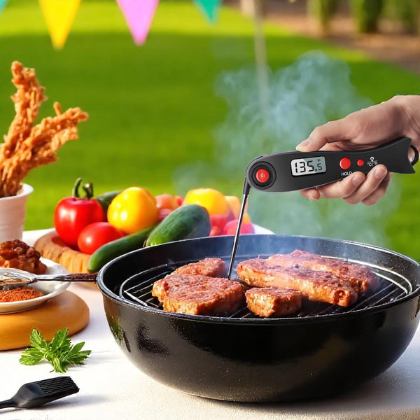 Vleesthermometer Digitaal Keuken - Zwart - BBQ Thermometer - Kookthermometer - Kernthermometer - Ideaal voor Bakken, Braden, BBQ & Chocolade