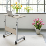 Verstelbare Laptoptafel op Wielen – In Hoogte Verstelbaar (71-98 cm) – 60 cm Breed – Compact Bureau – Verrijdbaar Laptoptafeltje voor Thuis & Kantoor – Wit