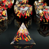 7 delige Resin Dice Set “Eruption Core