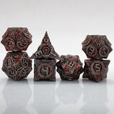 7 delige Metal Dice Set “Bloodsplatter