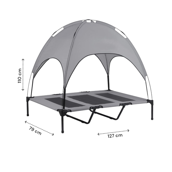 Opvouwbare hondenstretcher - Hondenbed met Zonnedak - Hondenbed - Honden ligbed - Hondenbed met Regendak