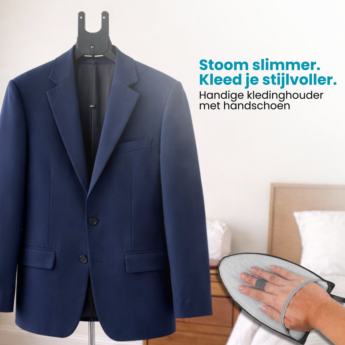 Kledingstomer Standaard met Handschoen – Verstelbare Stoomstandaard voor Kleding – 360° Draaibare Kledinghouder – Staande Kledinghanger voor Stomen & Ontkreuken