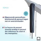 Kopu® Sevilla Parasol Rechthoek 200x300 cm met Hoes en Voet Grijs
