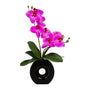 Kopu® Kunstbloem Lila Orchidee 35 cm in zwarte Vaas - Phalenopsis