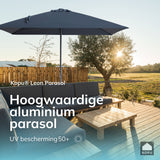 Kopu® Leon Parasol Rechthoek 150x250 cm - met Hoes en Voet - Grijs