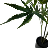 Kopu® Kunstplant Hennep 90 cm met zwarte Pot - 73 bladeren