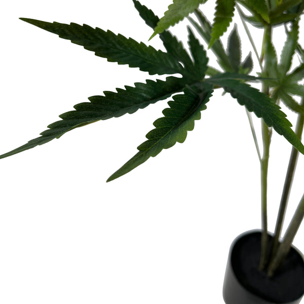 Kopu® Kunstplant Hennep 90 cm met zwarte Pot - 73 bladeren