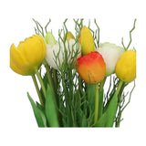 Kopu® Kunstbloemen bos Tulpen Mix 12 stuks met Twijgen 39 cm - Geel