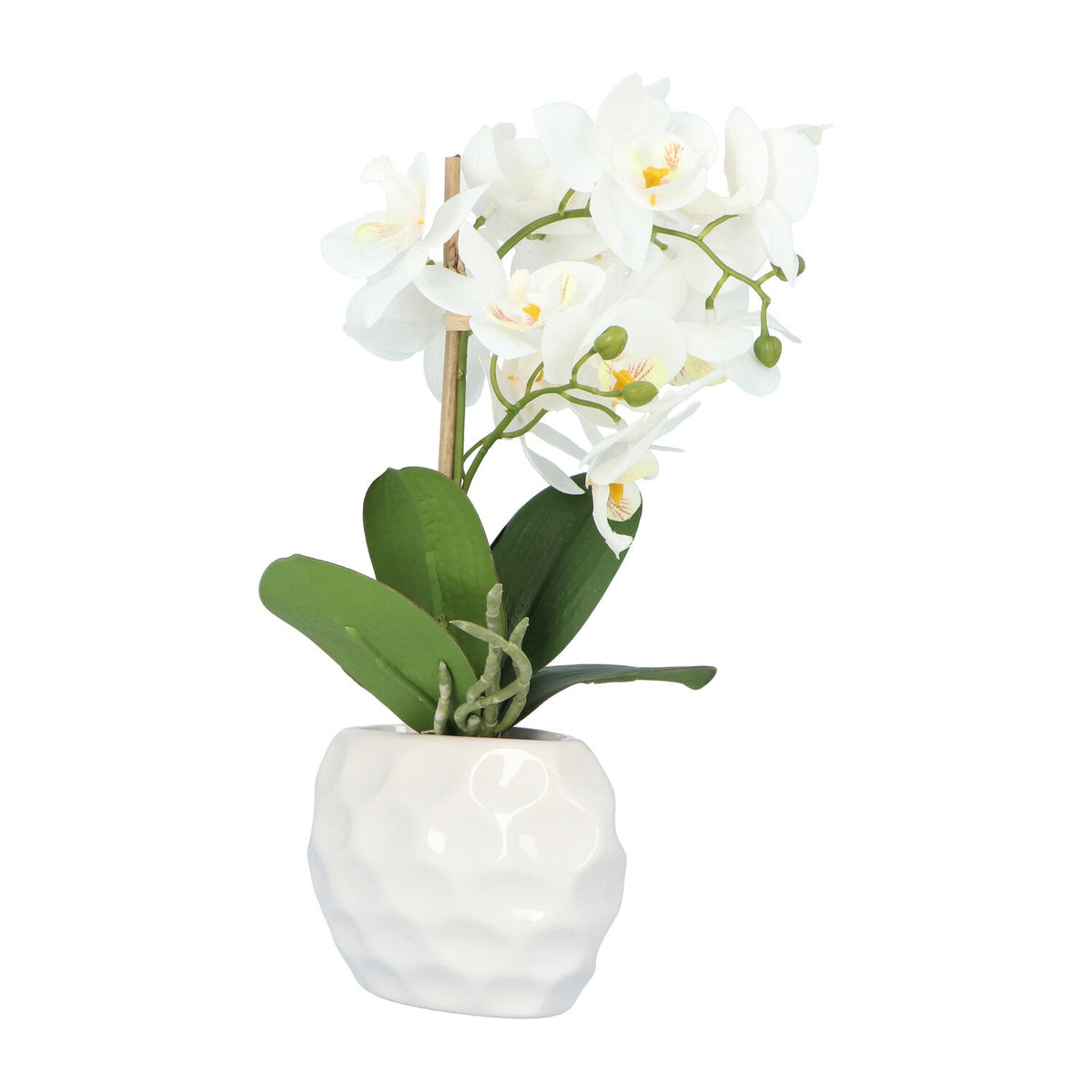 Kopu Kunstplant Orchidee 33 cm In Witte Sierpot 13x9cm - Wit