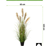 Kopu® Kunstplant Pluimgierst 122 cm - 5 halmen - in zwarte pot