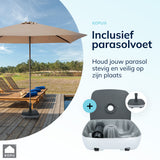 Kopu® Leon Parasol Rechthoek 150x250 cm - met Hoes en Voet - Taupe