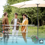 Kopu® Sevilla Parasol Rechthoek 200x300 cm met Hoes - Balkonparasol Creme