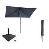 Kopu® Leon Parasol Rechthoek 150x250 cm - met Hoes en Voet - Grijs