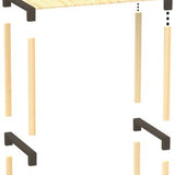 Fixwood 2-Laags Wasmachine Rek – Zwart - Houten Opbergrek voor Wasmachine – Ruimtebesparend Badkamerrek 127 cm – Beukenlook – 33x66x127 cm