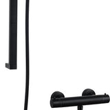 Luzzo® Square Black Doucheset Thermostaatkraan met Glijstang - Zwart