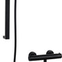 Luzzo® Square Black Doucheset Thermostaatkraan met Glijstang - Zwart