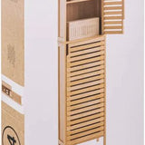 Sicela Bamboe Badkamerkast Hoog - 24x34x170 cm - bruin