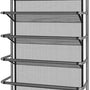 Schoenenrek Hangend - 10 Laags - Zwart - Zilver - Hangende Schoenenkast voor aan Deur - Opbergsysteem voor Schoenen