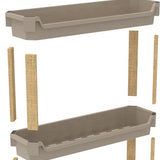 Fixwood Modulaire Opbergkast – 4-Laags Houten Rek met Kunststof Bakken – Badkamer, Keuken & Woonkamer – Duurzaam en Stijlvol Design – 68 cm Hoog – Beige - Naturel