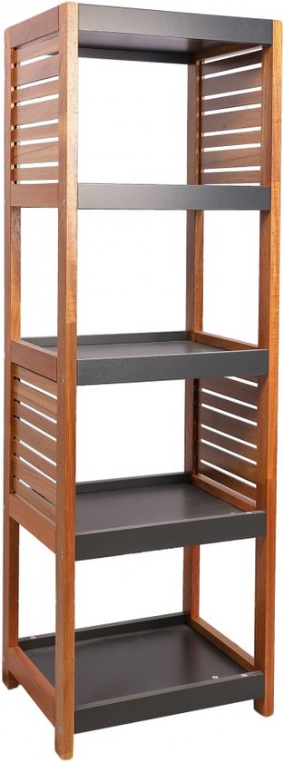 4goodz Badkamerkast Acaciahout halfhoog 5 planken - 30x36.5x108 cm