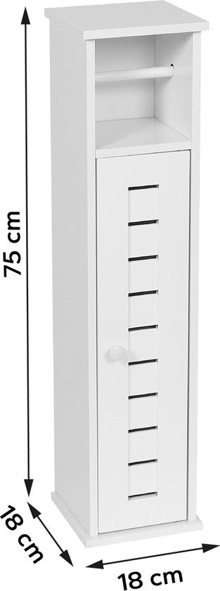 Toiletrolhouder met toiletroldispenser Santorini - 18x18x75 cm - Wit