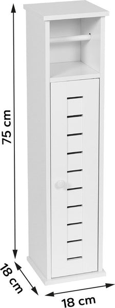 Toiletrolhouder met toiletroldispenser Santorini - 18x18x75 cm - Wit