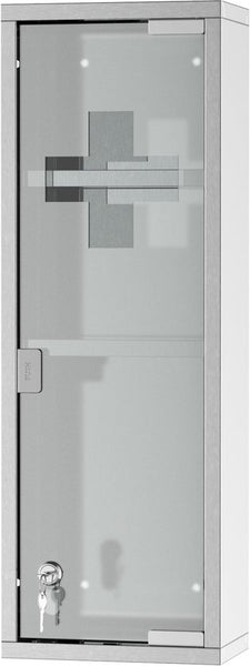 4goodz Medicijnkastje EHBO-kastje met slot RVS 12x20x58 cm