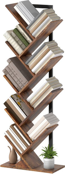 Homcom Design Boekenstandaard met 9 Niveaus - 158 cm hoog - Bruin