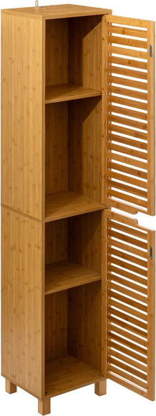 Sicela Bamboe Badkamerkast Hoog - 24x34x170 cm - bruin